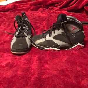 Black pink and silver Jordans